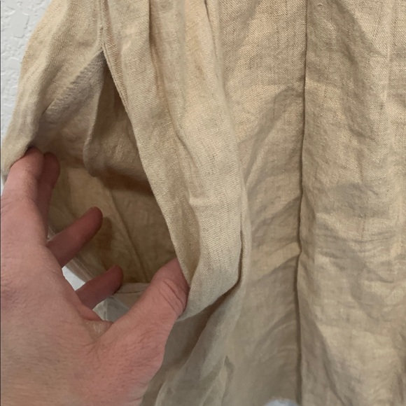 Y2K Ruby Cotton Tan Linen Sleeveless Mini Dress - Picture 4 of 9